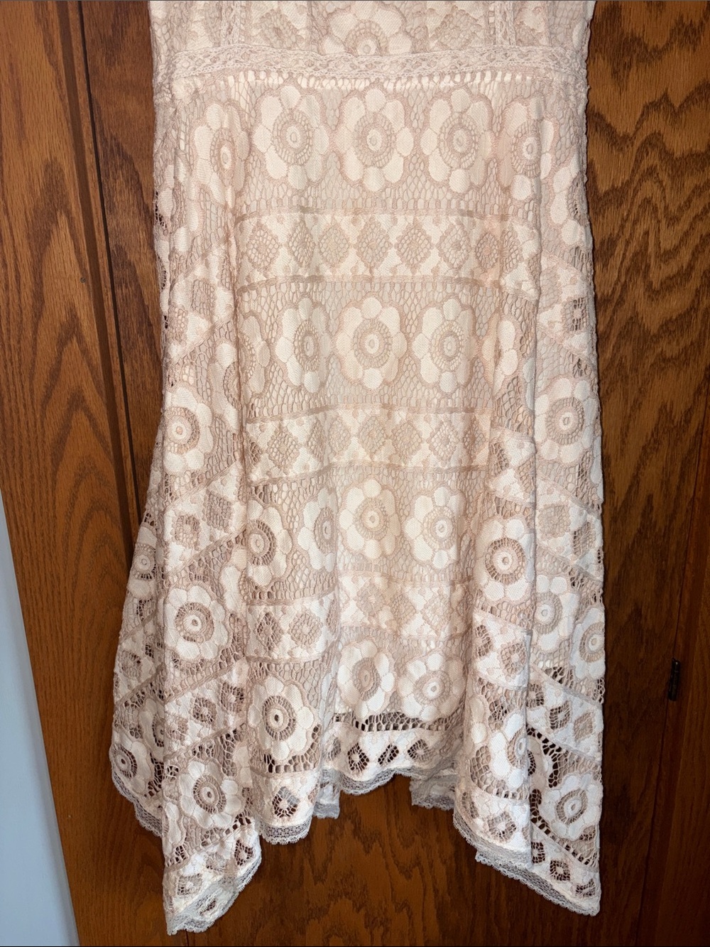 Free People Cream Lace Midi Dress with Spaghetti Straps - Picture 3 of 6